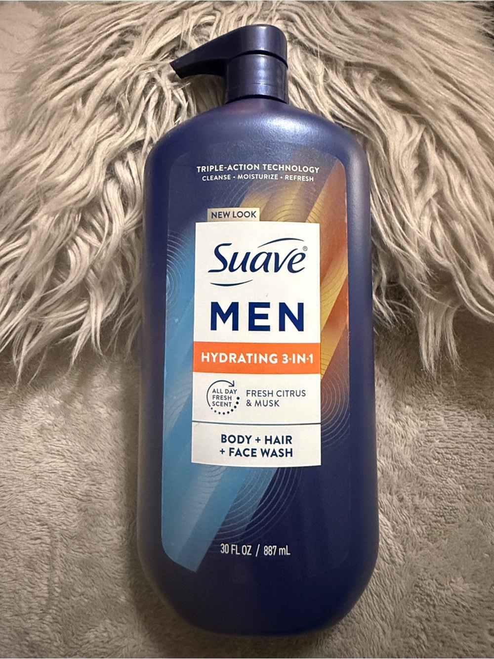 Suave Men Hydrating 3-in-1 Body, Hair & Face Wash - Fresh Citrus & Musk